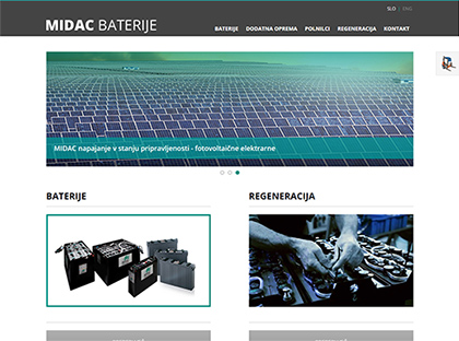 spletna stran Midac Baterije