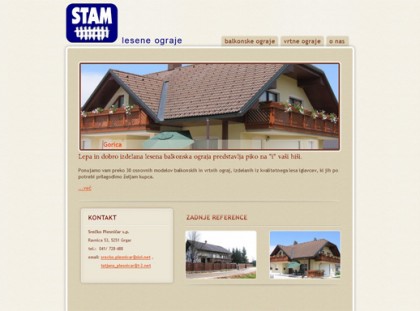 spletna stran Stam - lesene ograje