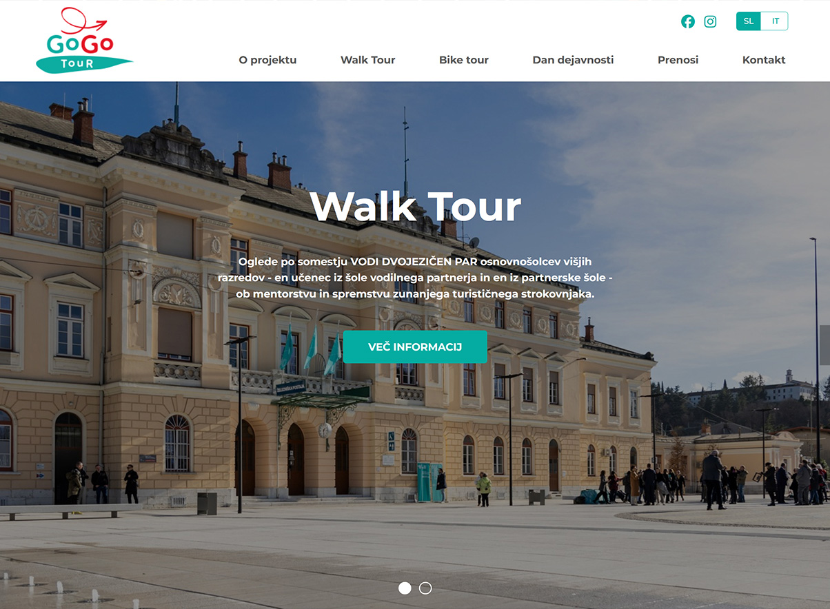 spletna stran GOGO Tour