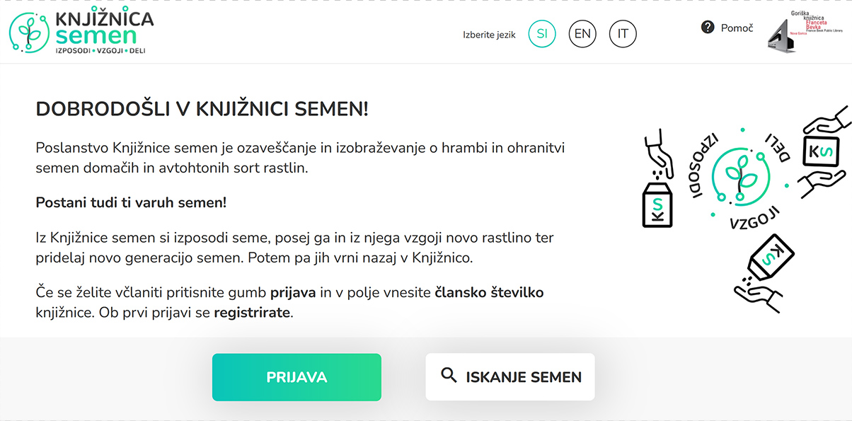 aplikacija Knjižnica Semen