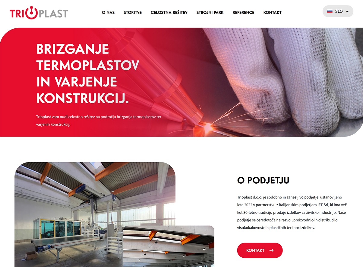 spletna stran Trioplast